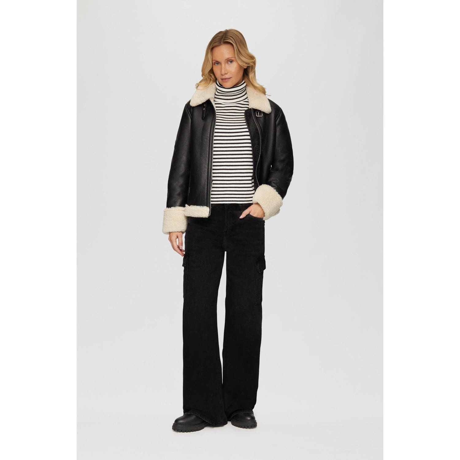 s.Oliver wide leg jeans black denim