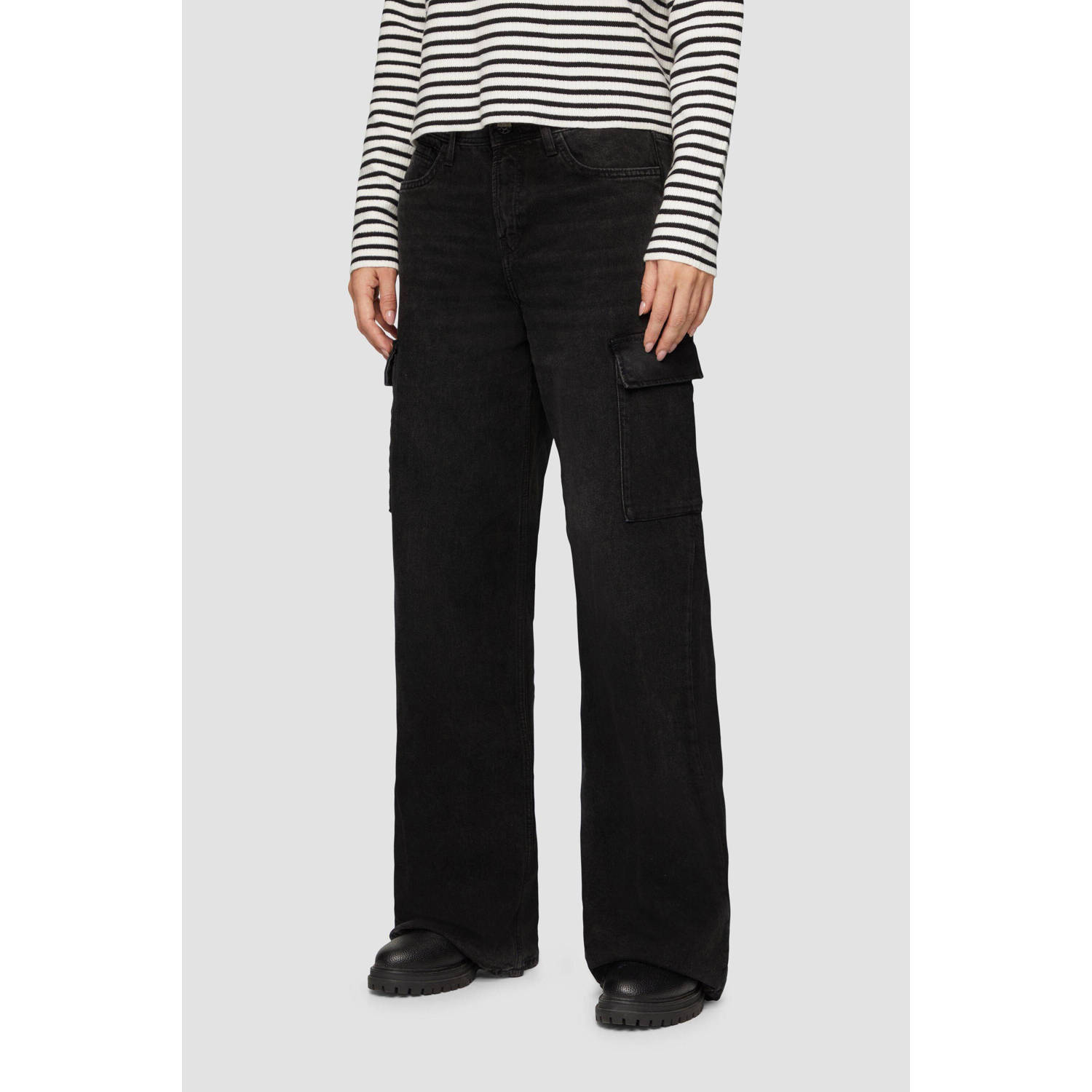 s.Oliver wide leg jeans black denim