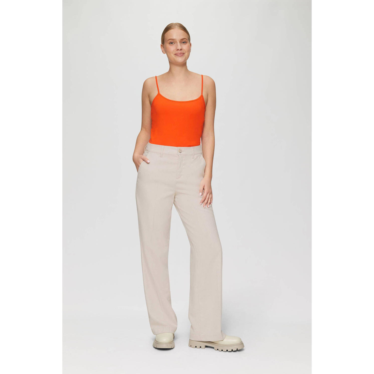 s.Oliver wide leg pantalon beige