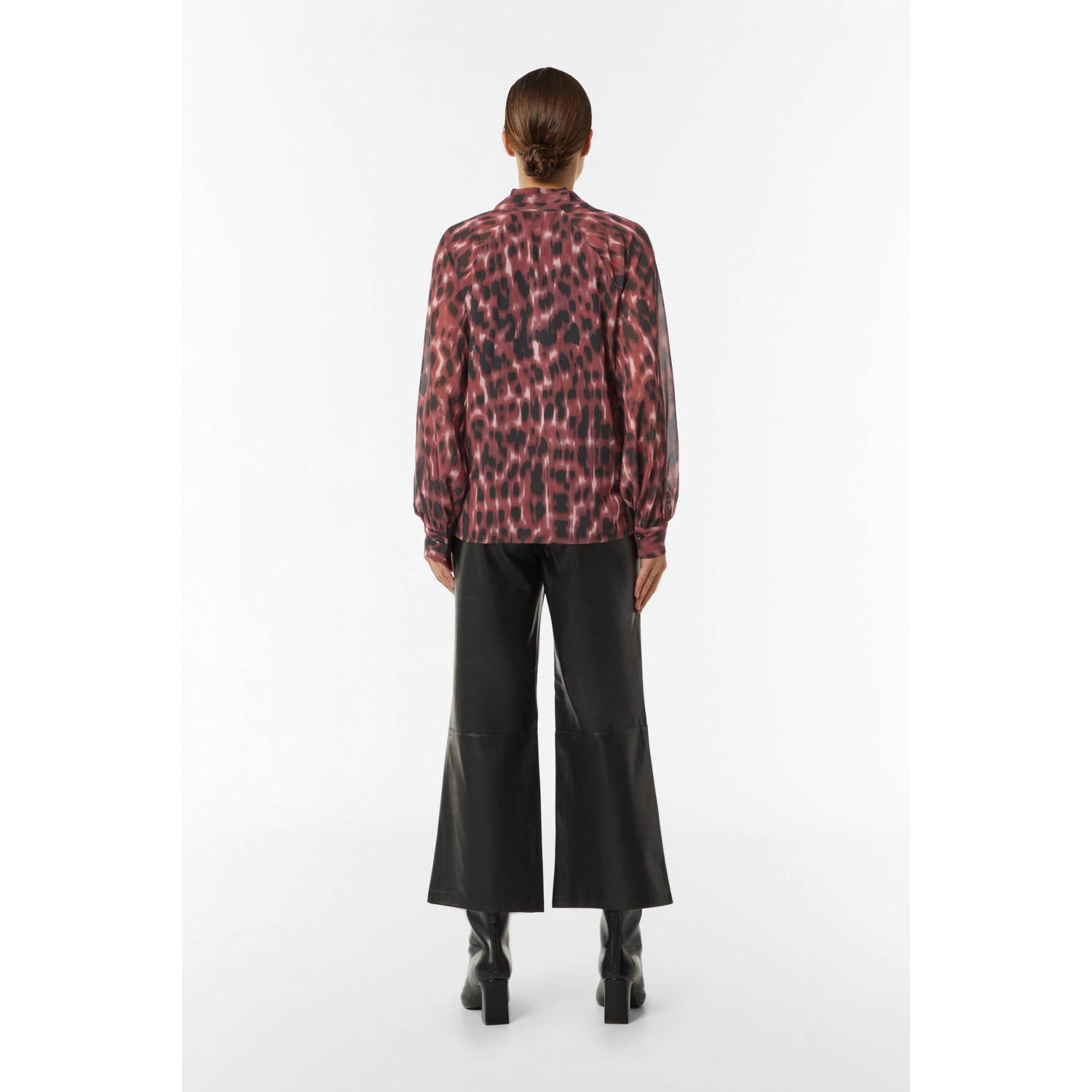 comma blouse donkerrood
