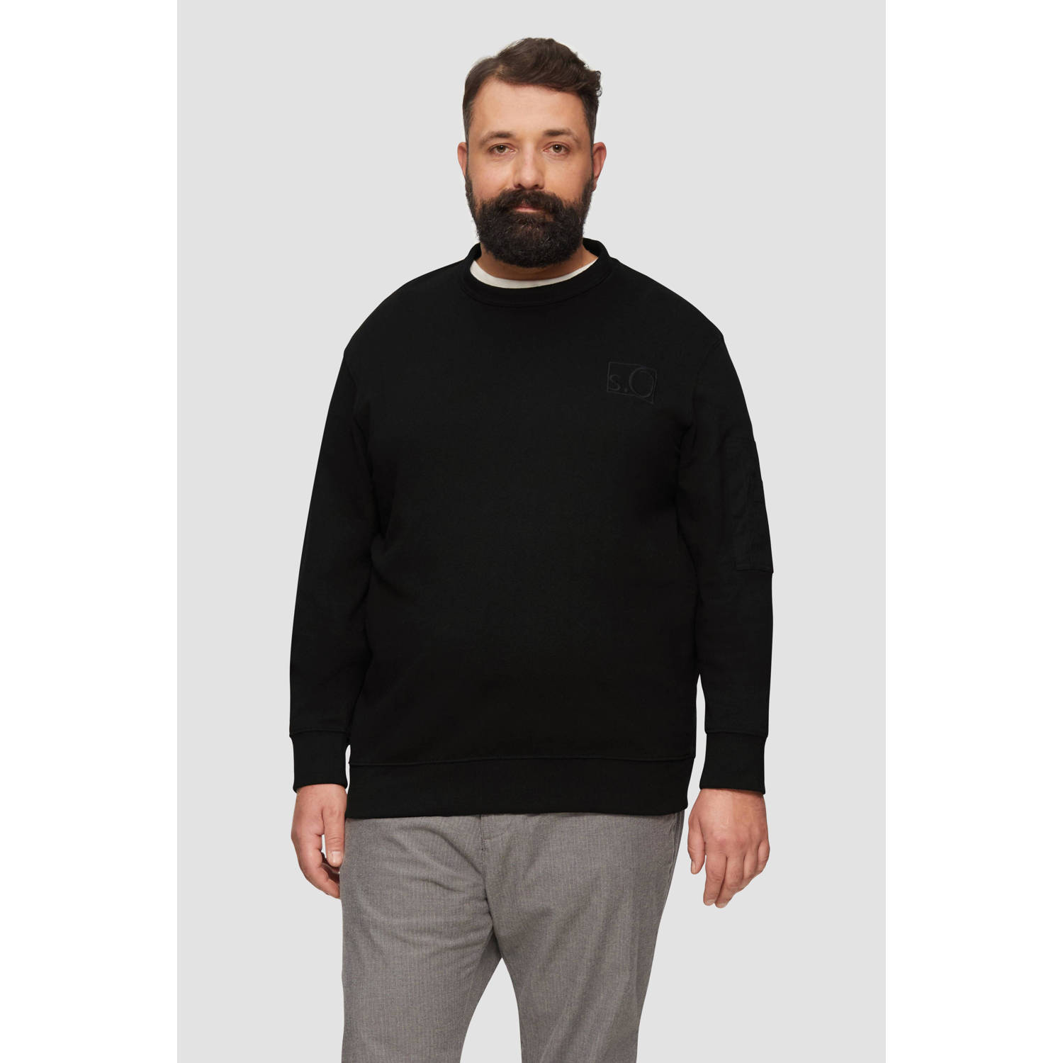 S.Oliver Big Size sweater zwart
