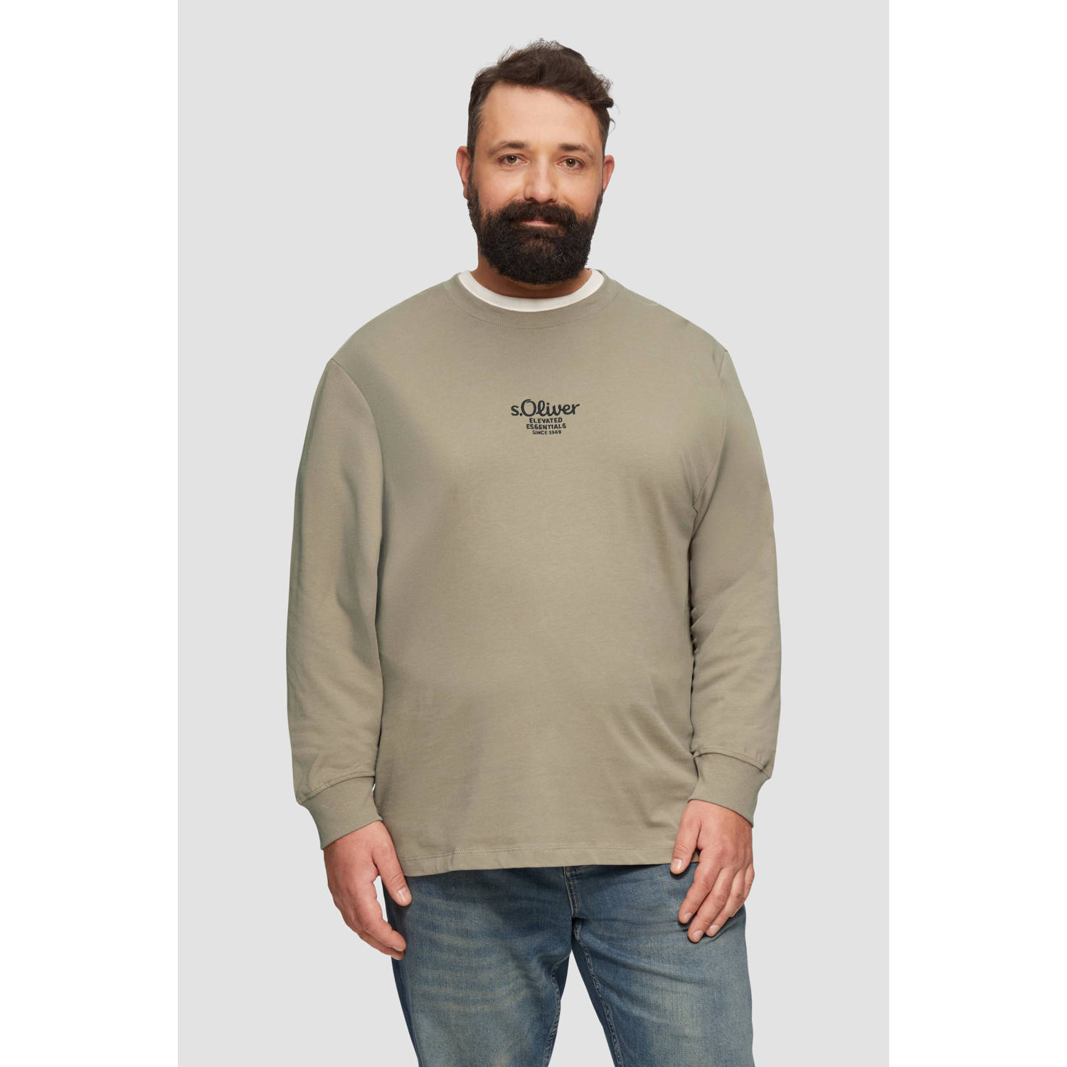 S.Oliver Big Size longsleeve lichtbruin