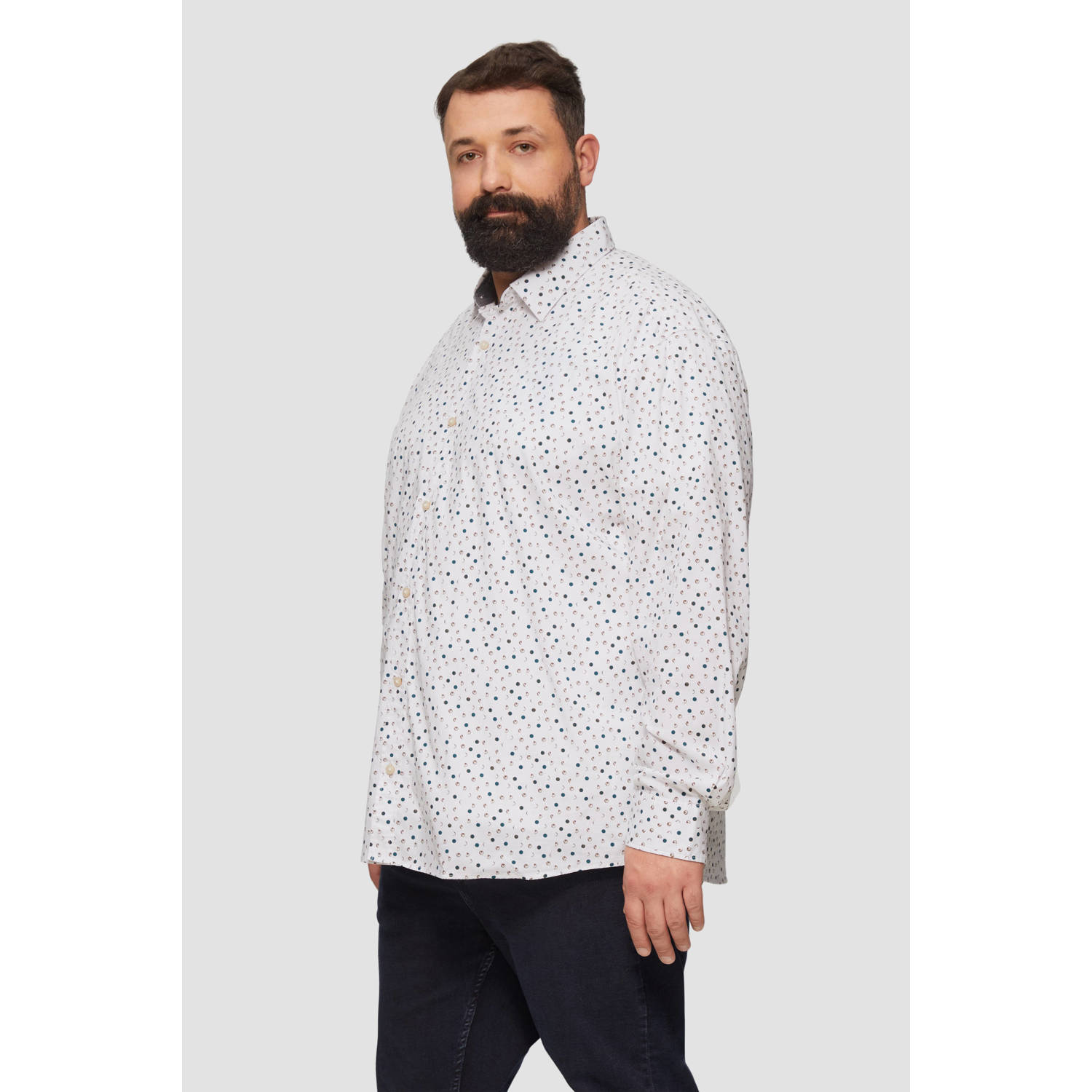 S.Oliver Big Size casual overhemd wit