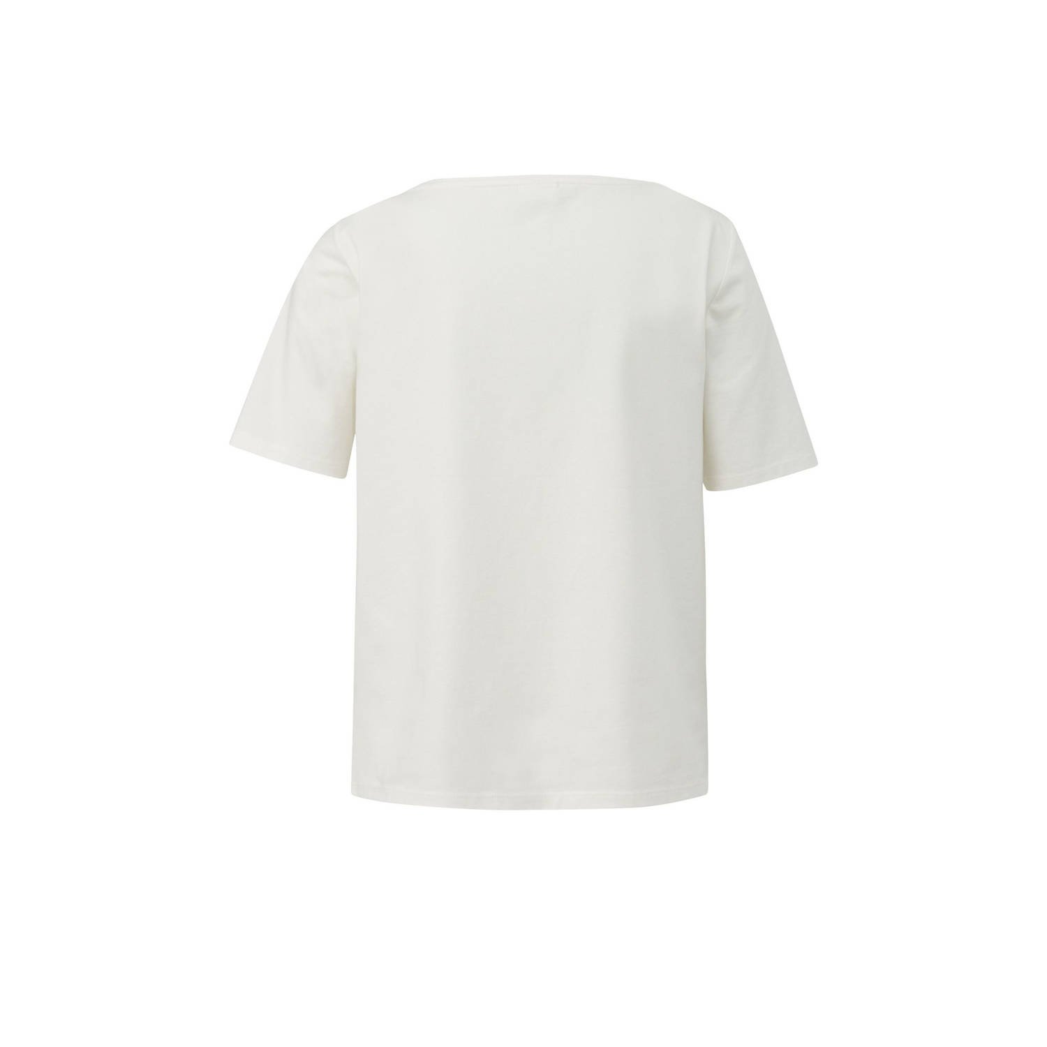 s.Oliver BLACK LABEL T-shirt met printopdruk en glitters ecru