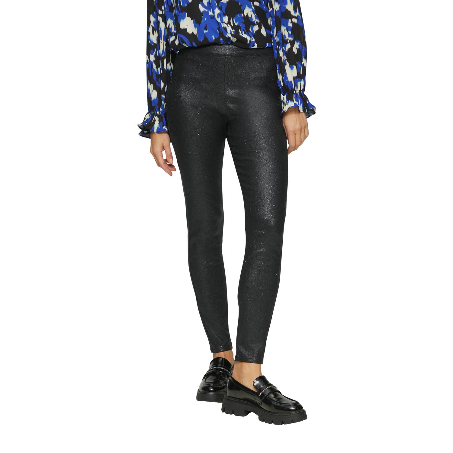 S.Oliver Glanzende Leggings met Verborgen Rits Black Dames