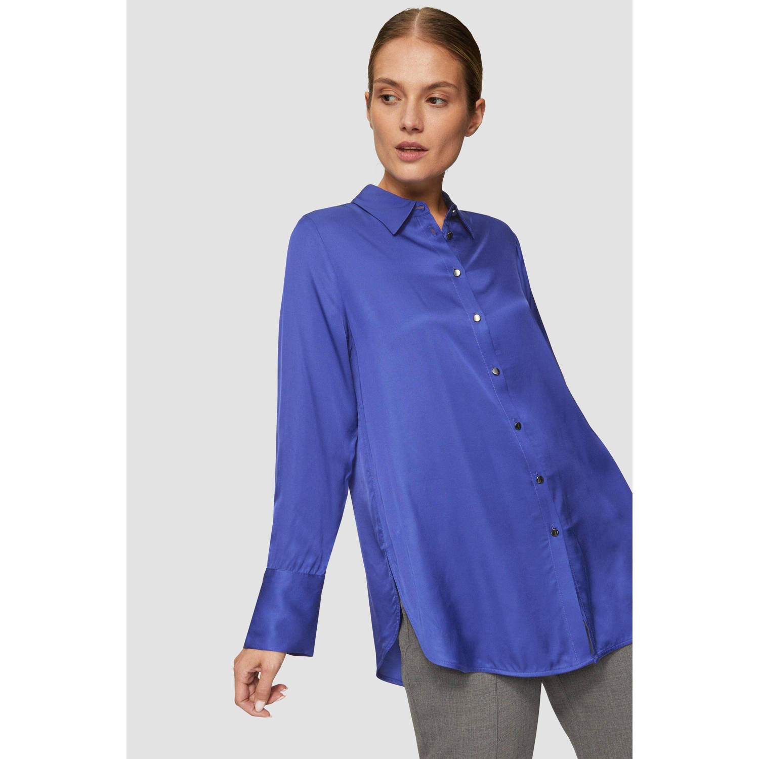 S.Oliver BLACK LABEL Overhemdblouse met een afgeronde zoom
