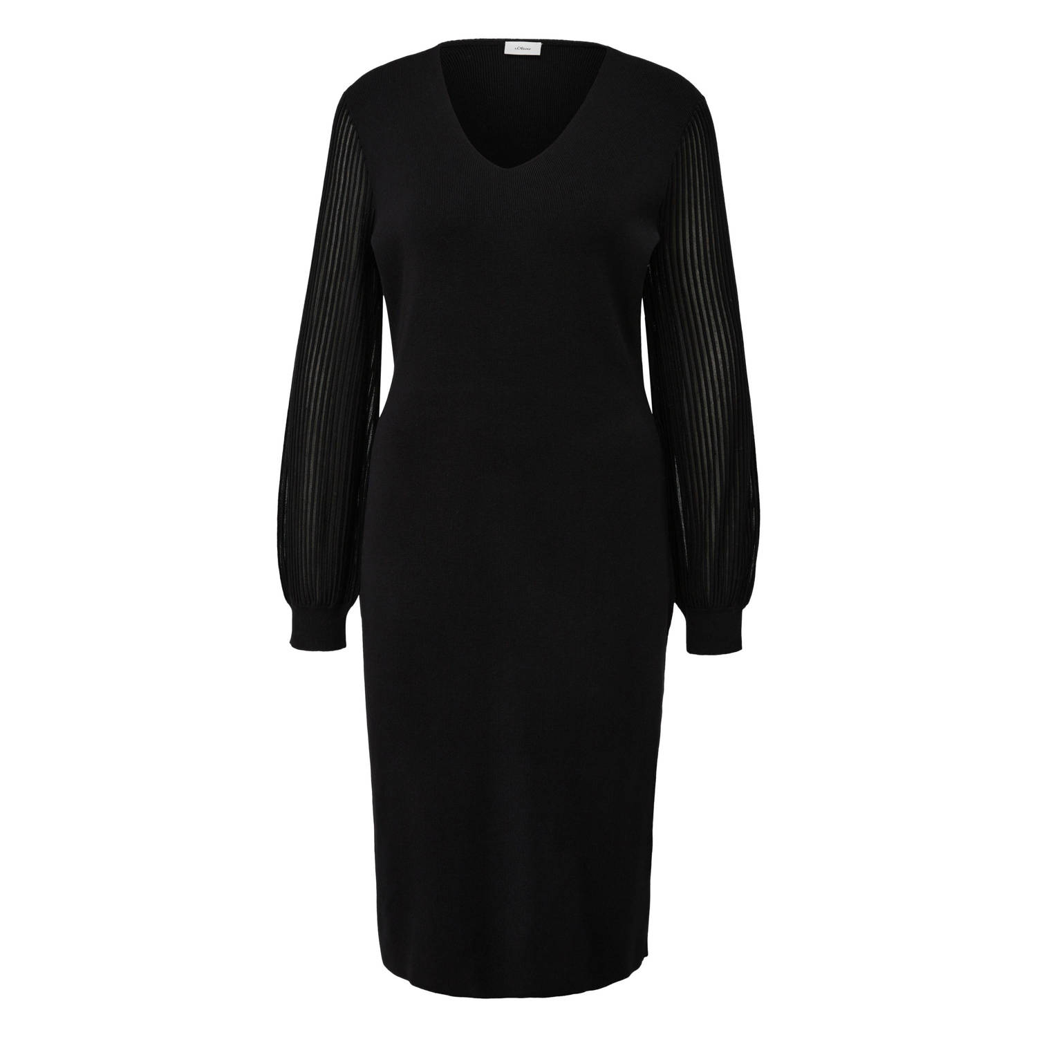 s.Oliver BLACK LABEL jurk met semi-transparante mouw zwart