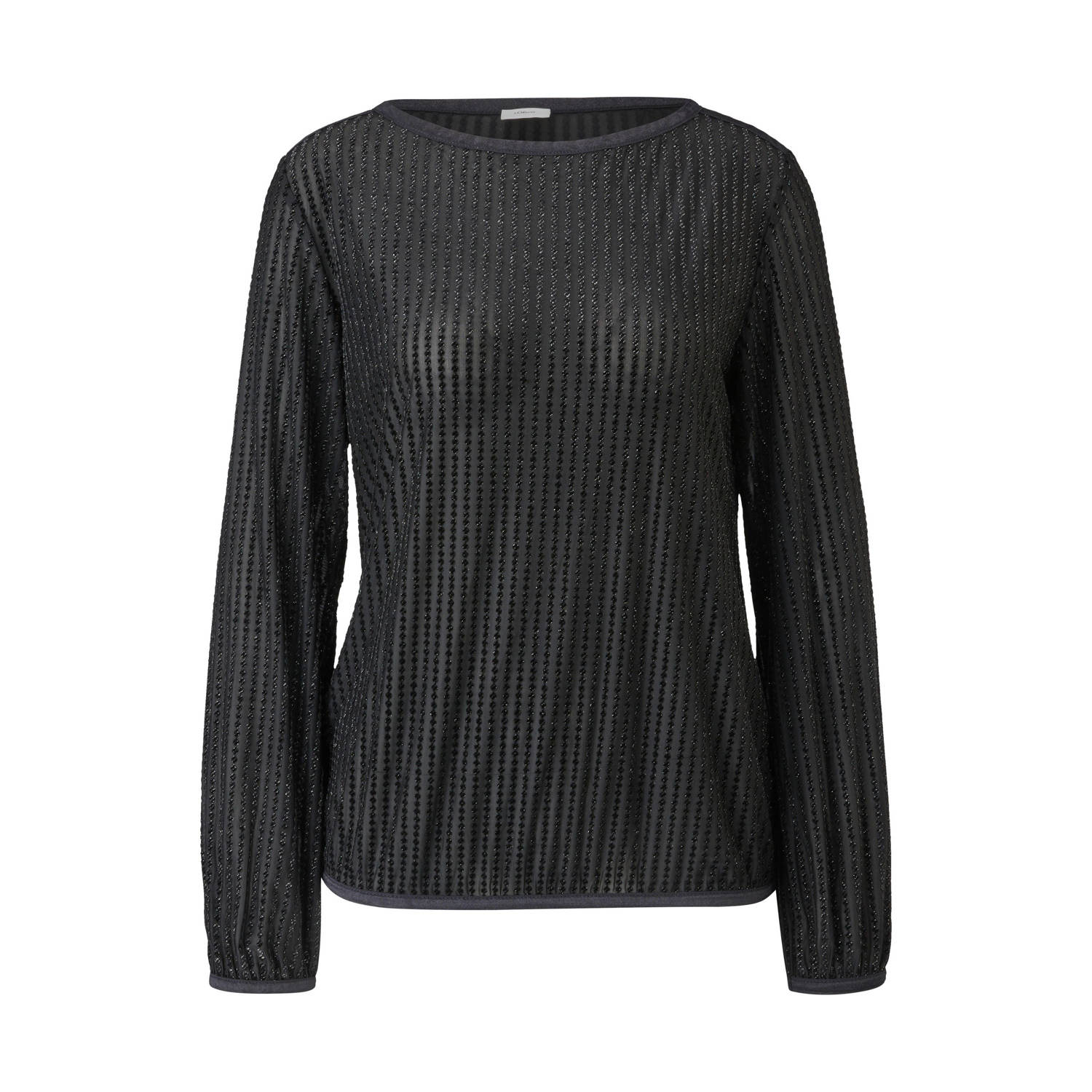 S.Oliver BLACK LABEL Regular fit blouse met elastische boordjes en zoom