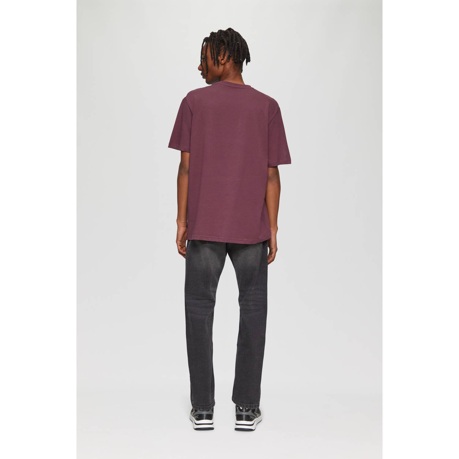 Q S by s.Oliver T-shirt met printopdruk paars