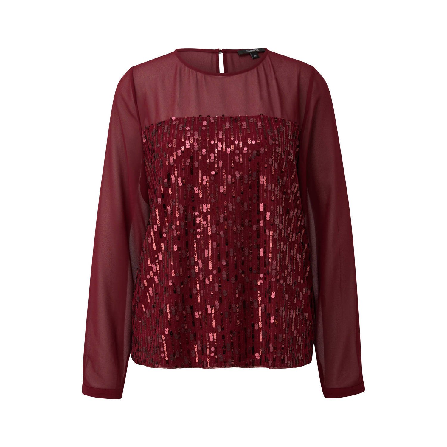 Comma blouse donkerrood