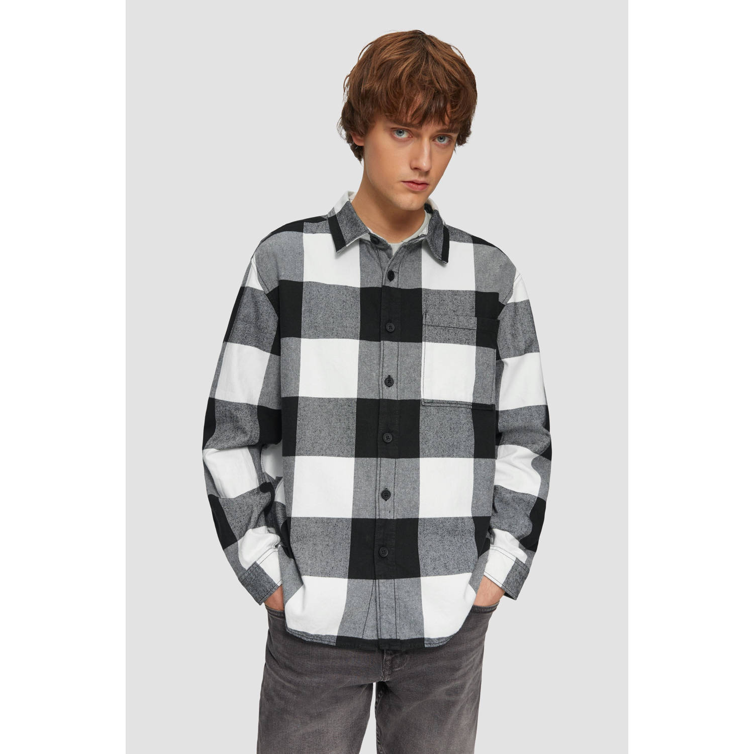 Q S by s.Oliver casual overhemd zwart