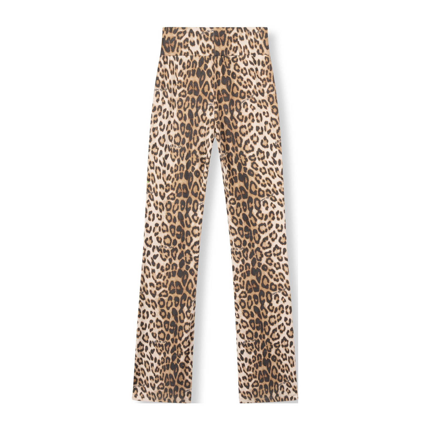 Alix the Label high waist flared broek met panterprint bruin