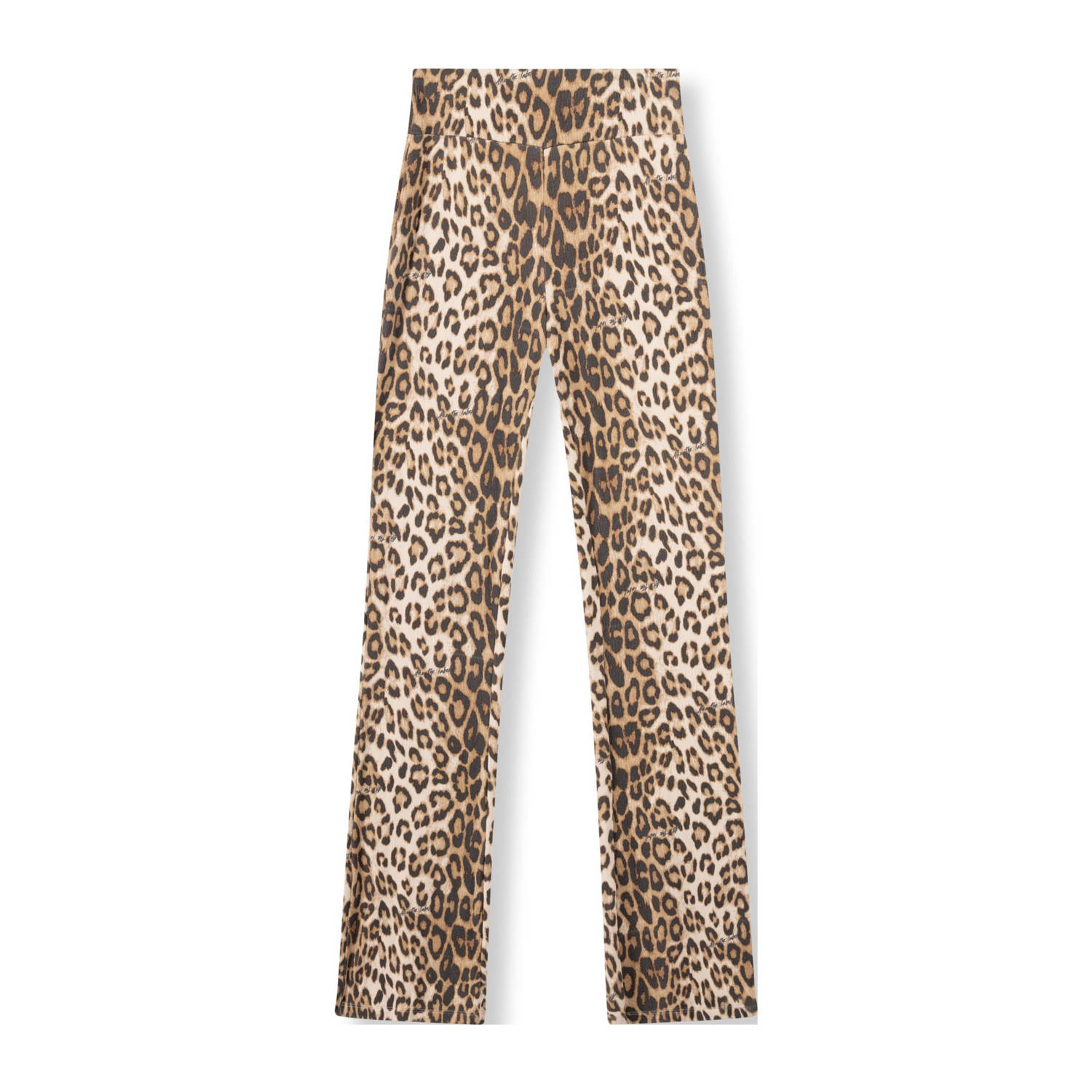 Alix the Label high waist flared broek met panterprint bruin