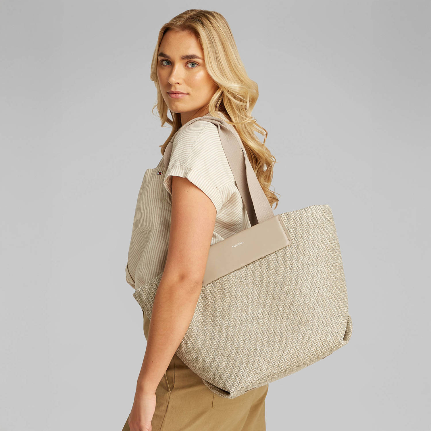Calvin Klein raffia shopper naturel