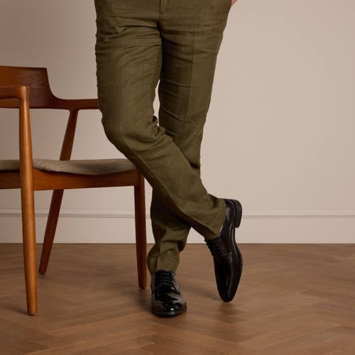 Manfield leren veterschoenen zwart afbeelding