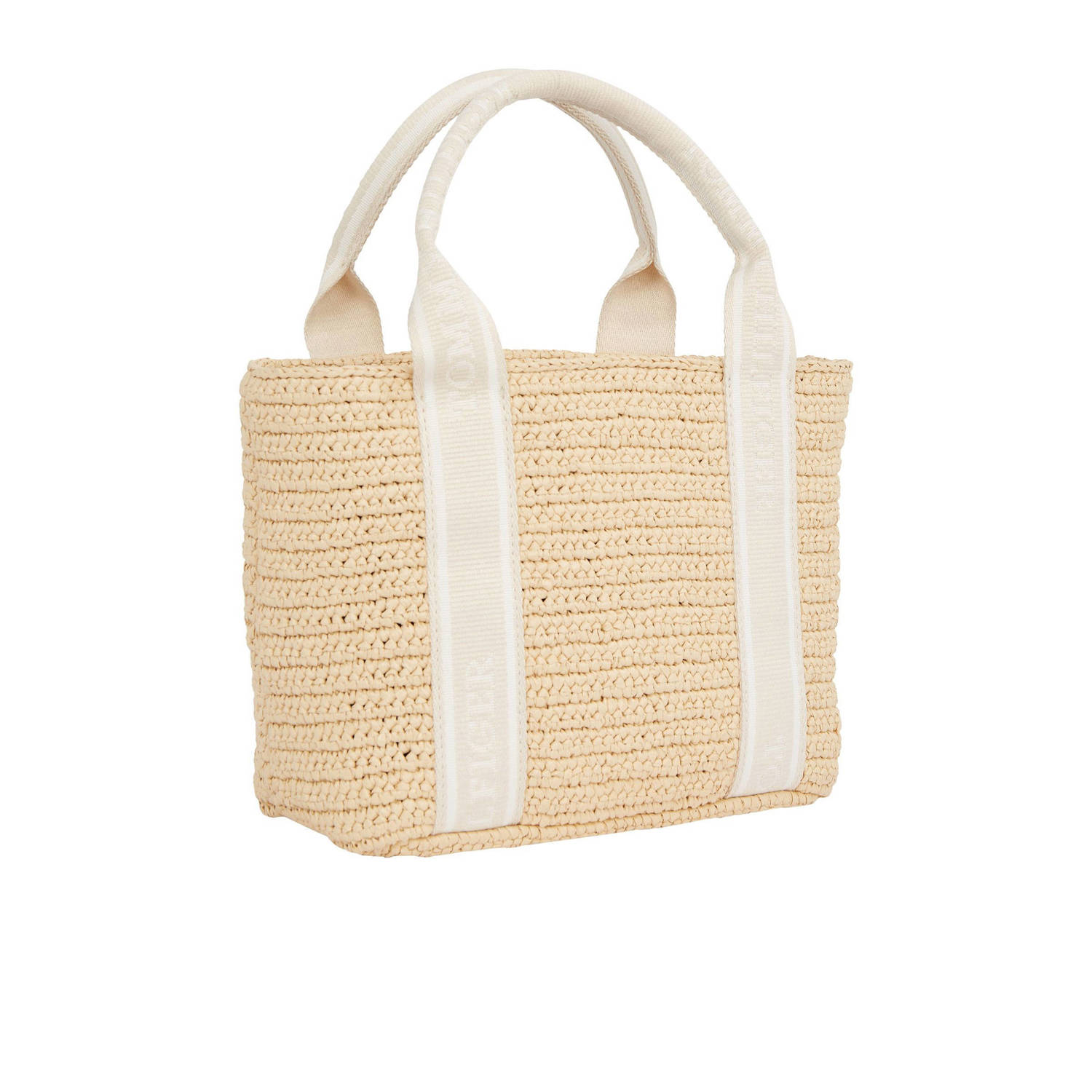 Tommy Hilfiger raffia mini handtas TH Spring naturel