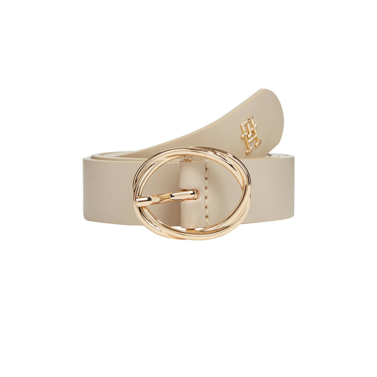 Tommy Hilfiger leren riem TH Chic ecru