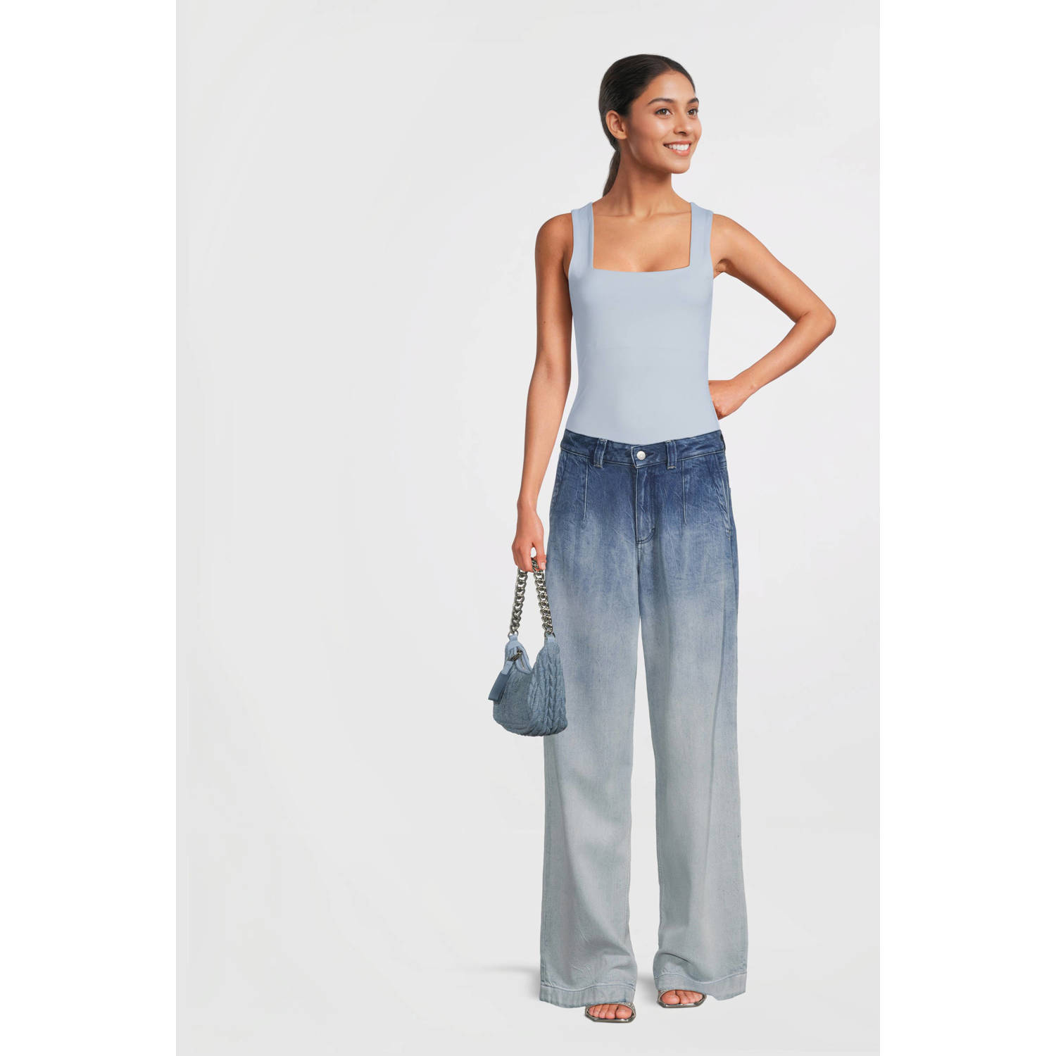 TOMMY JEANS Schoudertas TJW ICONIC SHOULDER DENIM dames avondtas handtas met elegante kettinghandvat