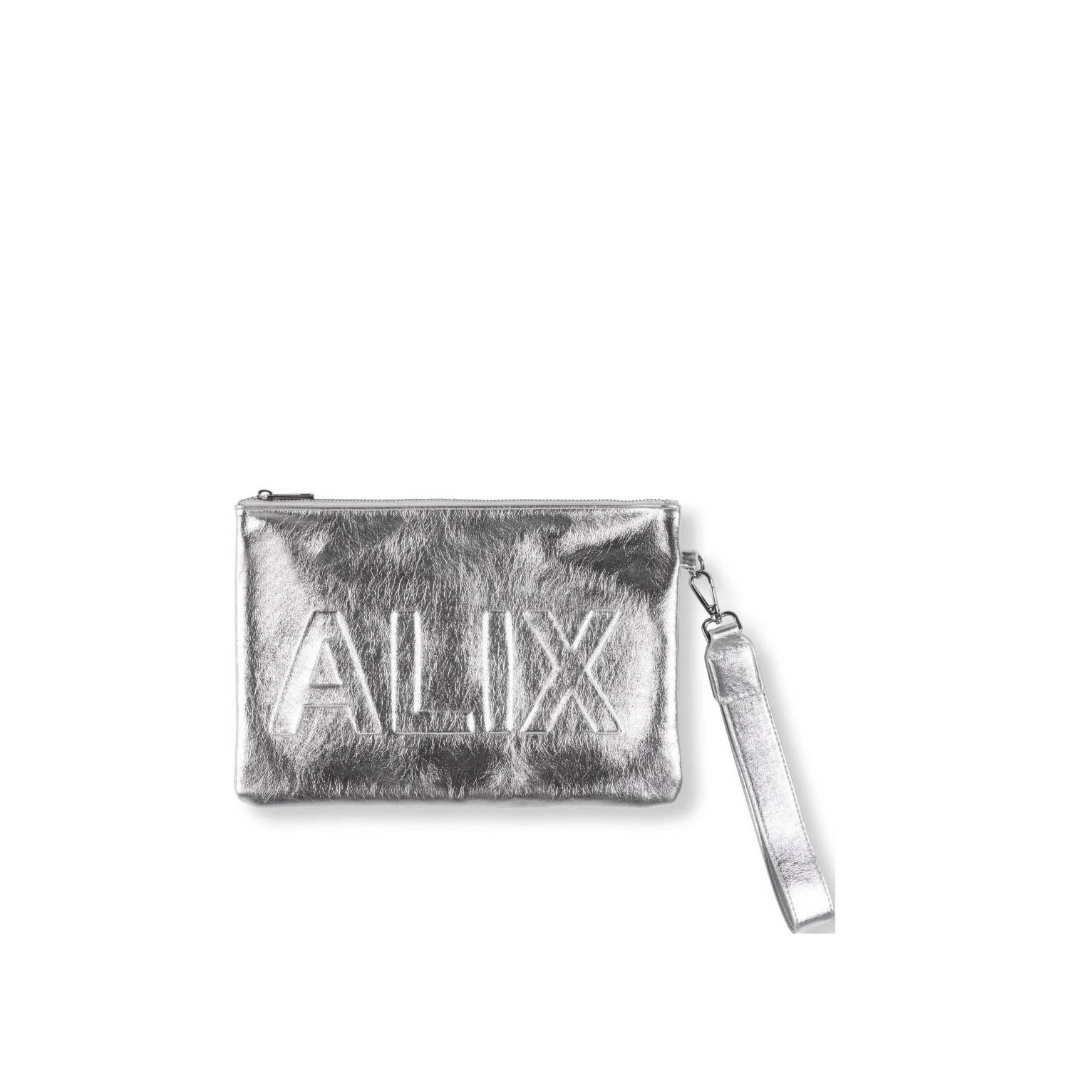 Alix the Label metallic clutch zilverkleurig