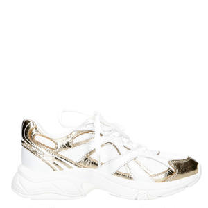 Leo trainer  chunky leren sneakers wit/goud