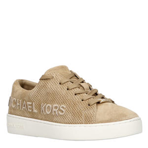   leren sneakers beige