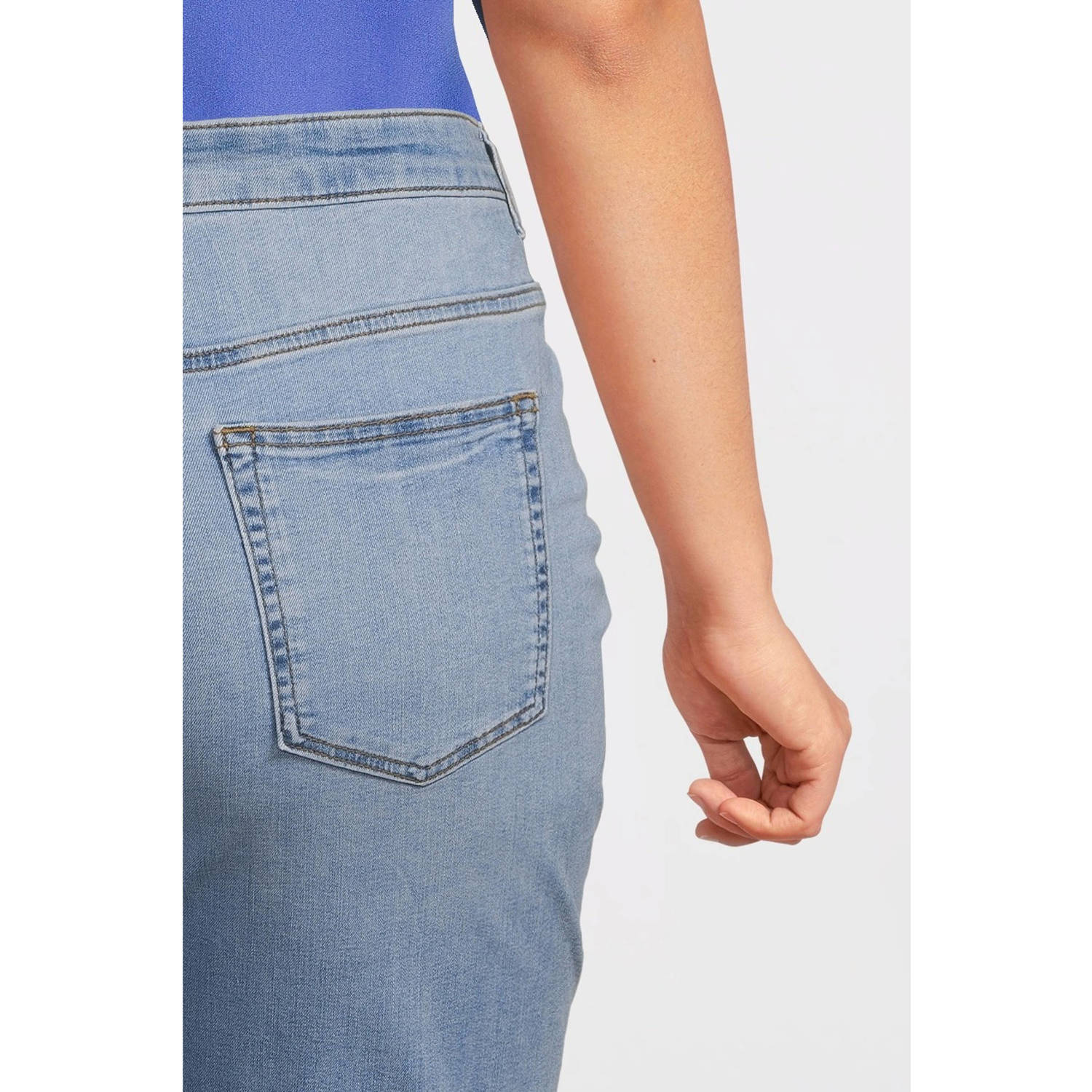 anytime regular fit denim short lichtblauw