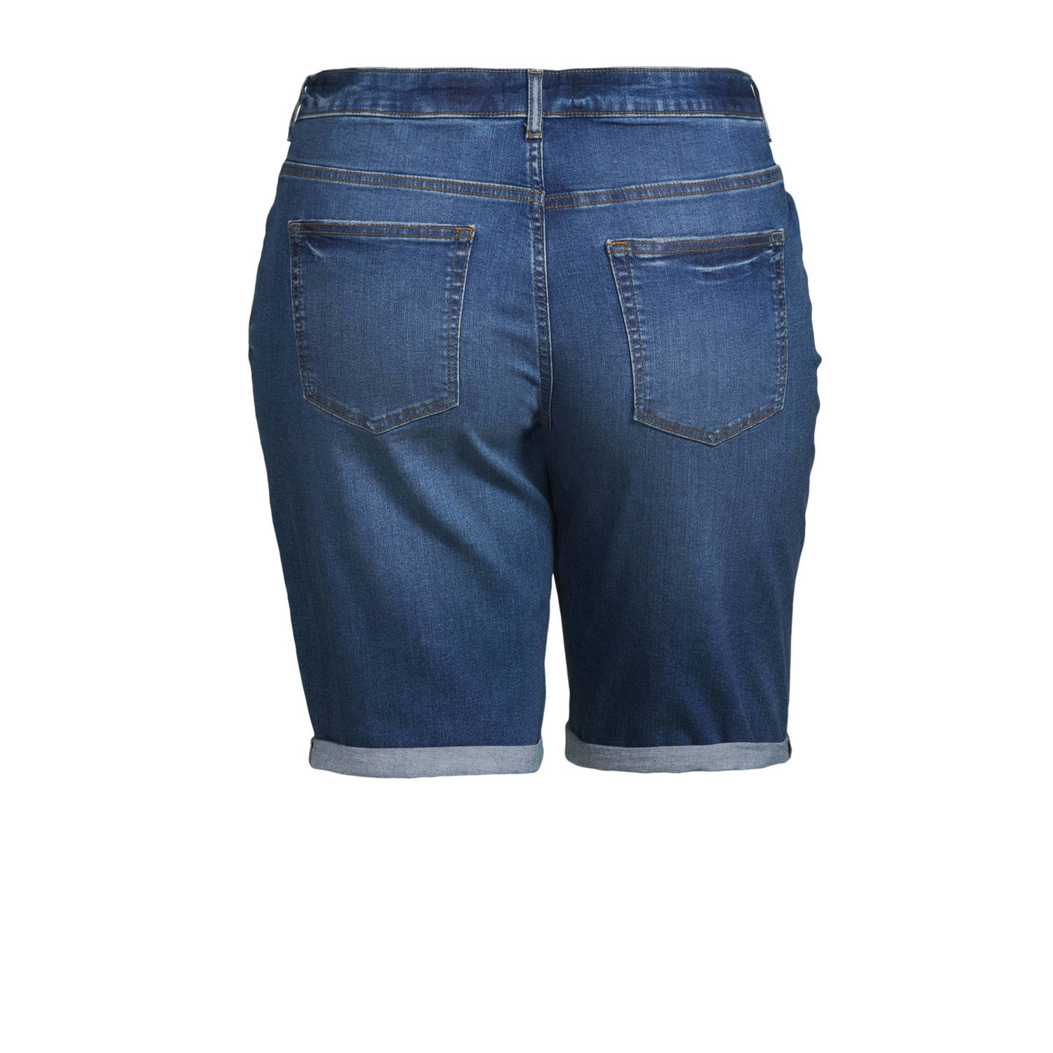 anytime regular fit denim short blauw