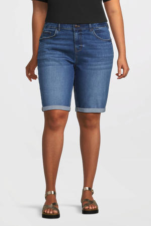 regular fit denim short blauw