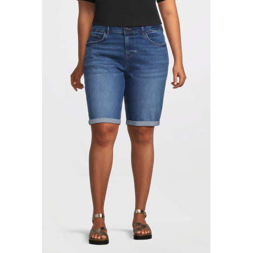 anytime regular fit denim short blauw afbeelding