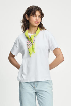 sjaal POM Stripes roze/groen
