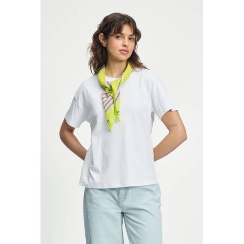 POM Amsterdam sjaal POM Stripes roze/groen afbeelding