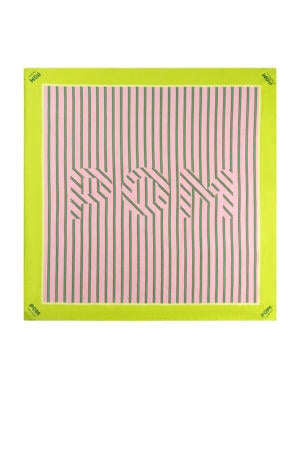 sjaal POM Stripes roze/groen