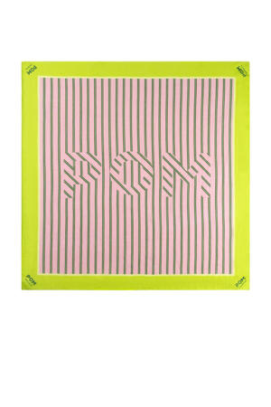 sjaal POM Stripes roze/groen