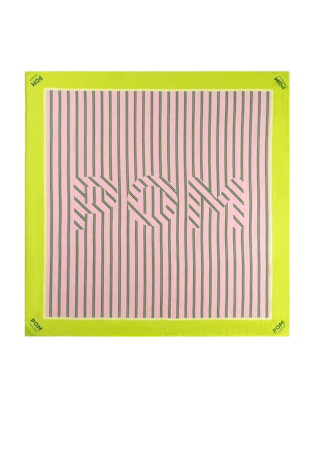 POM Amsterdam sjaal POM Stripes roze/groen