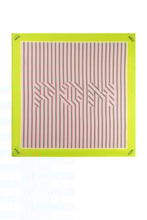 sjaal POM Stripes roze/groen