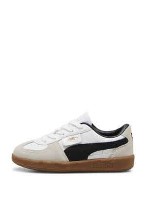 Palermo leren sneakers wit/lichtgrijs/zwart