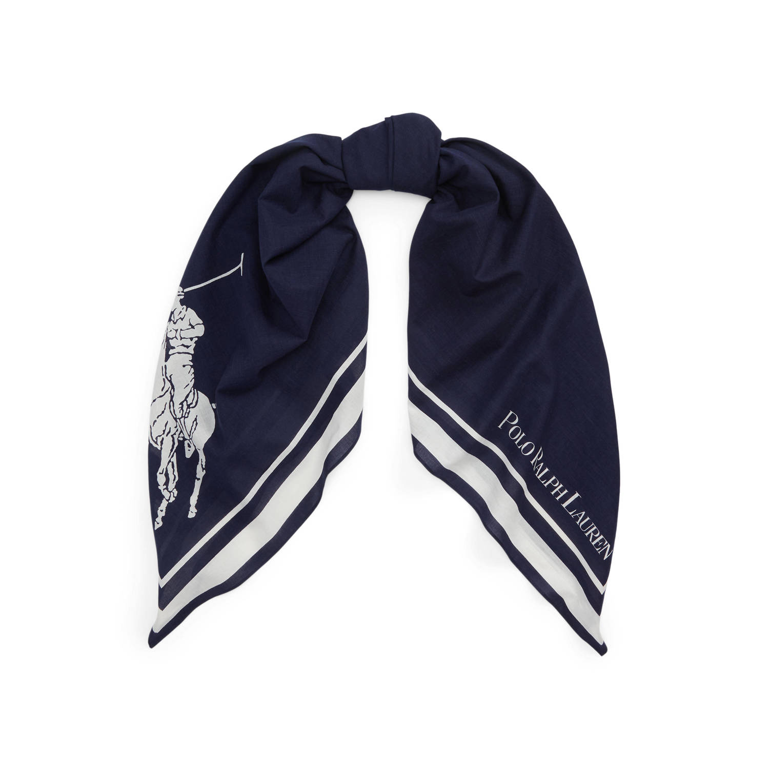 Ralph Lauren sjaal met logo donkerblauw