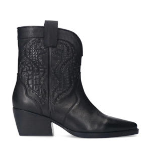 leren cowboylaarzen zwart