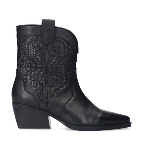Sacha leren cowboylaarzen zwart afbeelding