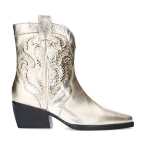 leren cowboylaarzen goud