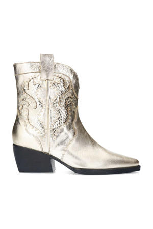 leren cowboylaarzen goud
