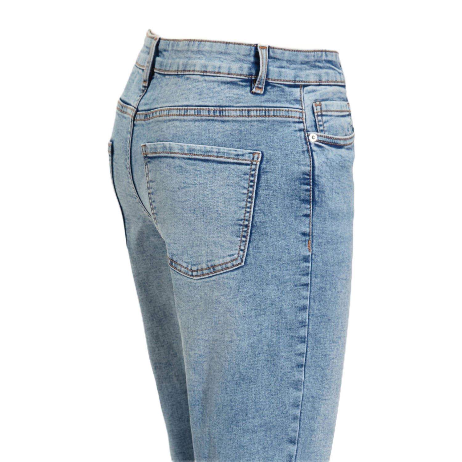 anytime mid rise skinny jeans gewassen blauw