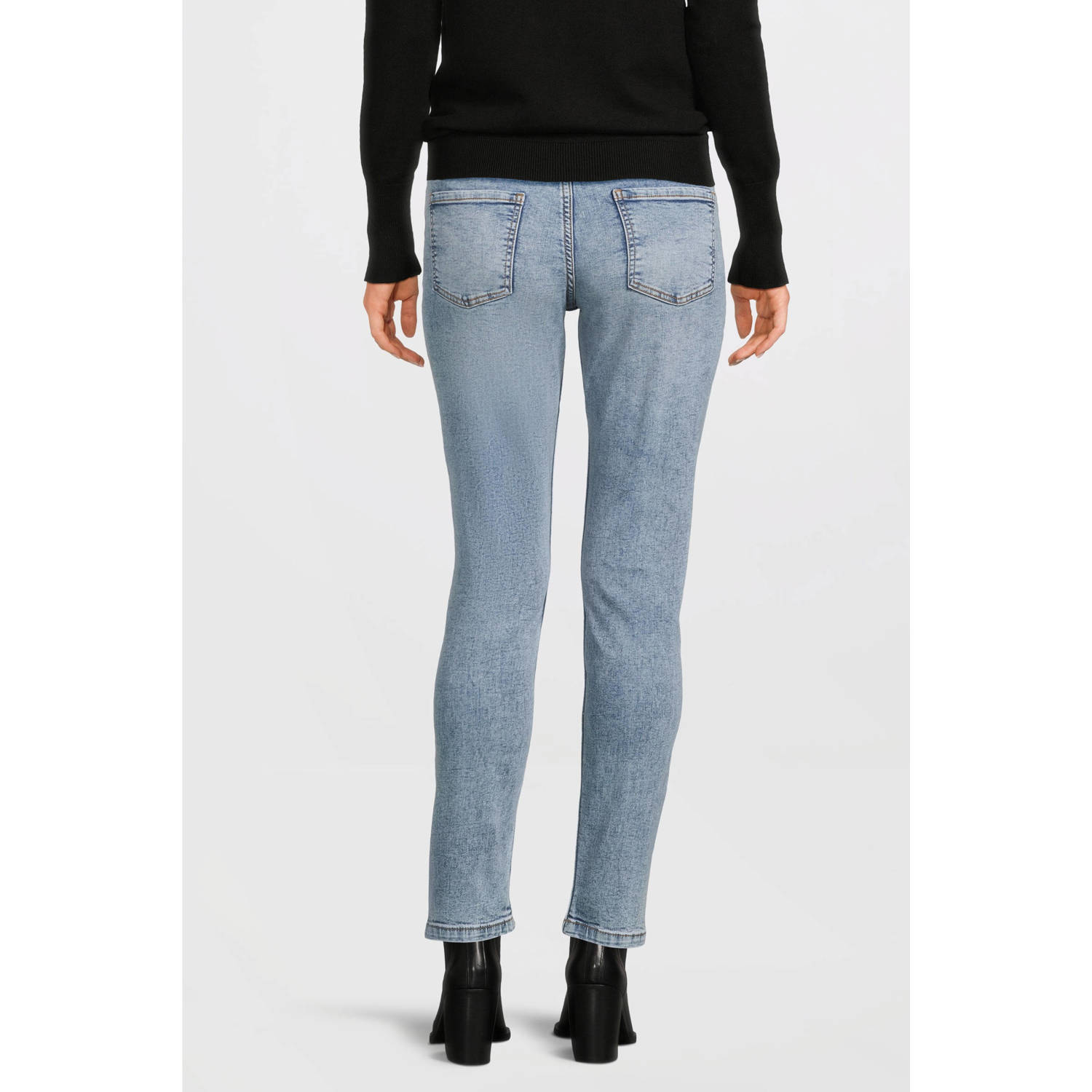 anytime regular waist skinny jeans gewassen blauw
