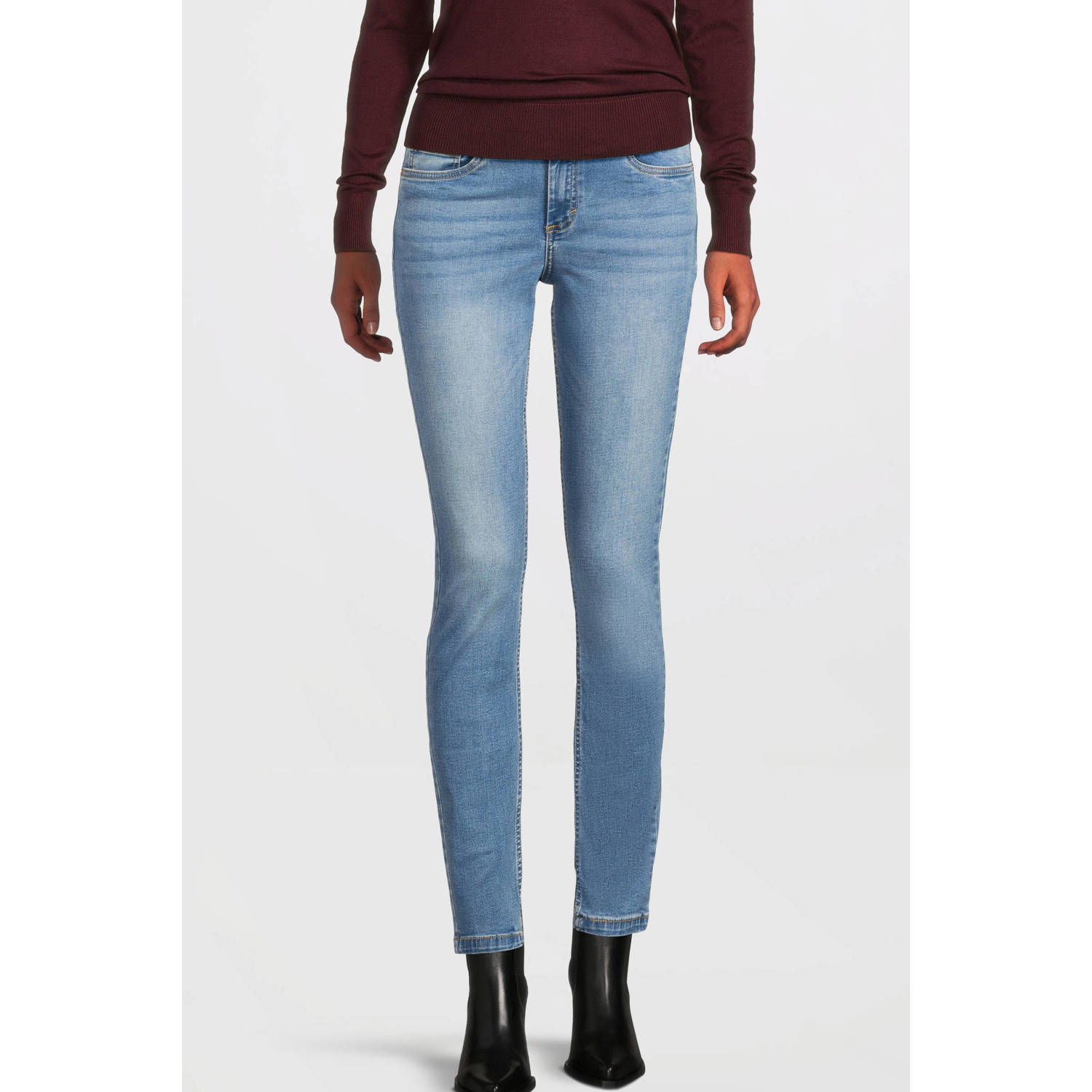 Anytime regular waist skinny jeans blauw