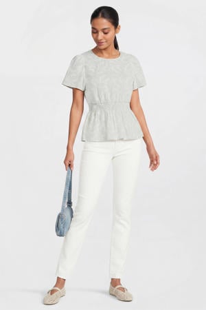 regular waist skinny jeans wit