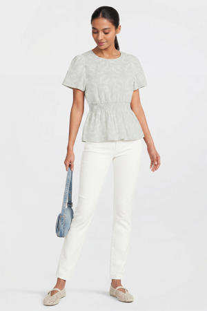 regular waist skinny jeans wit