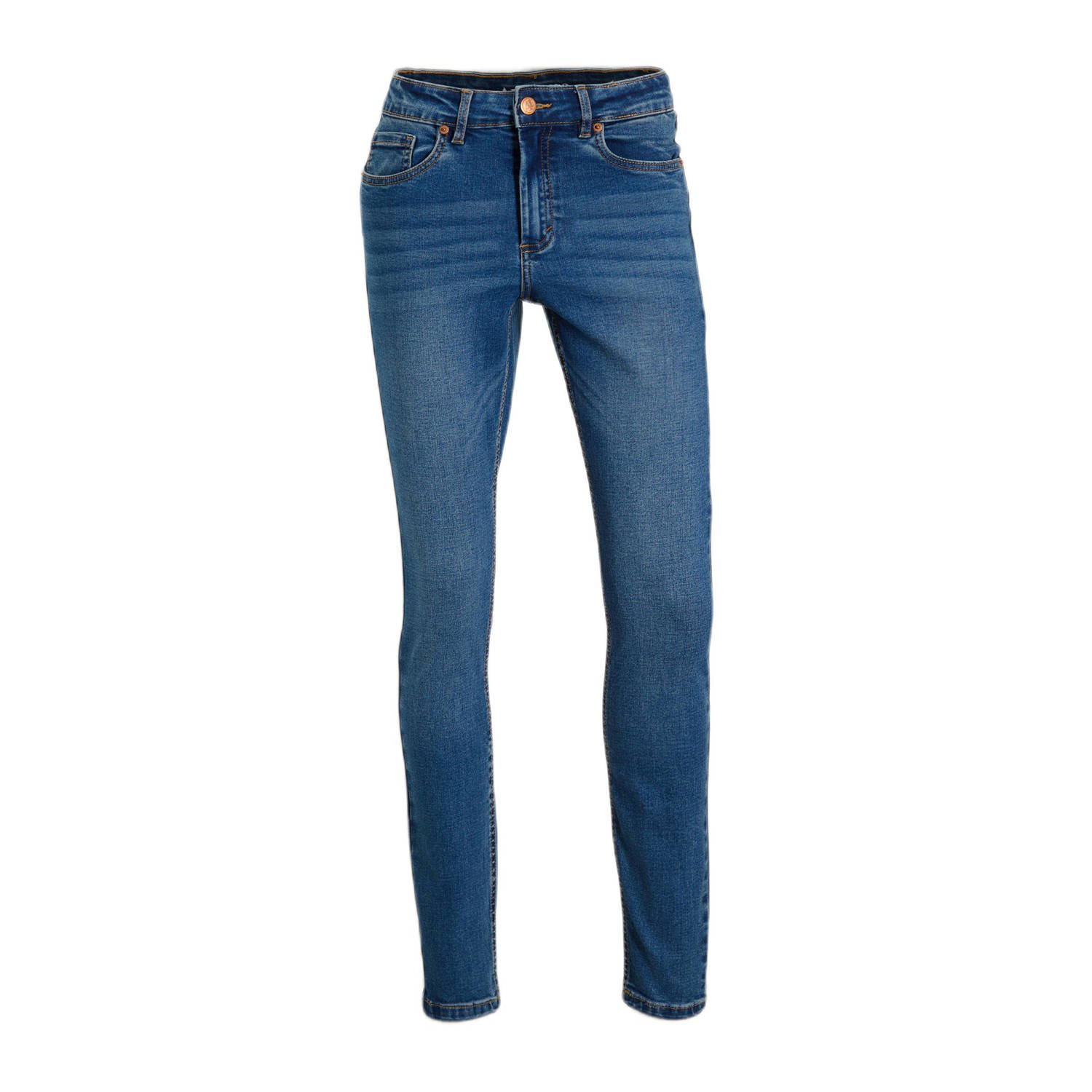 Anytime high waist skinny jeans donkerblauw