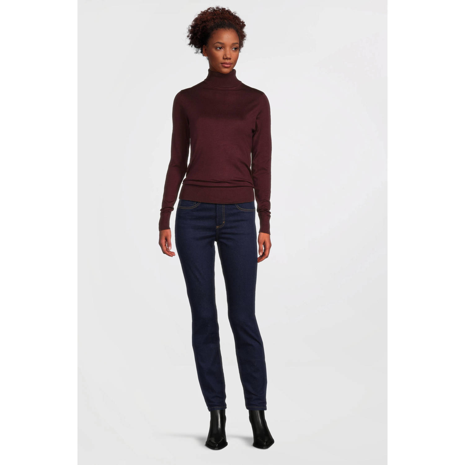 anytime high waist skinny jeans donkerblauw