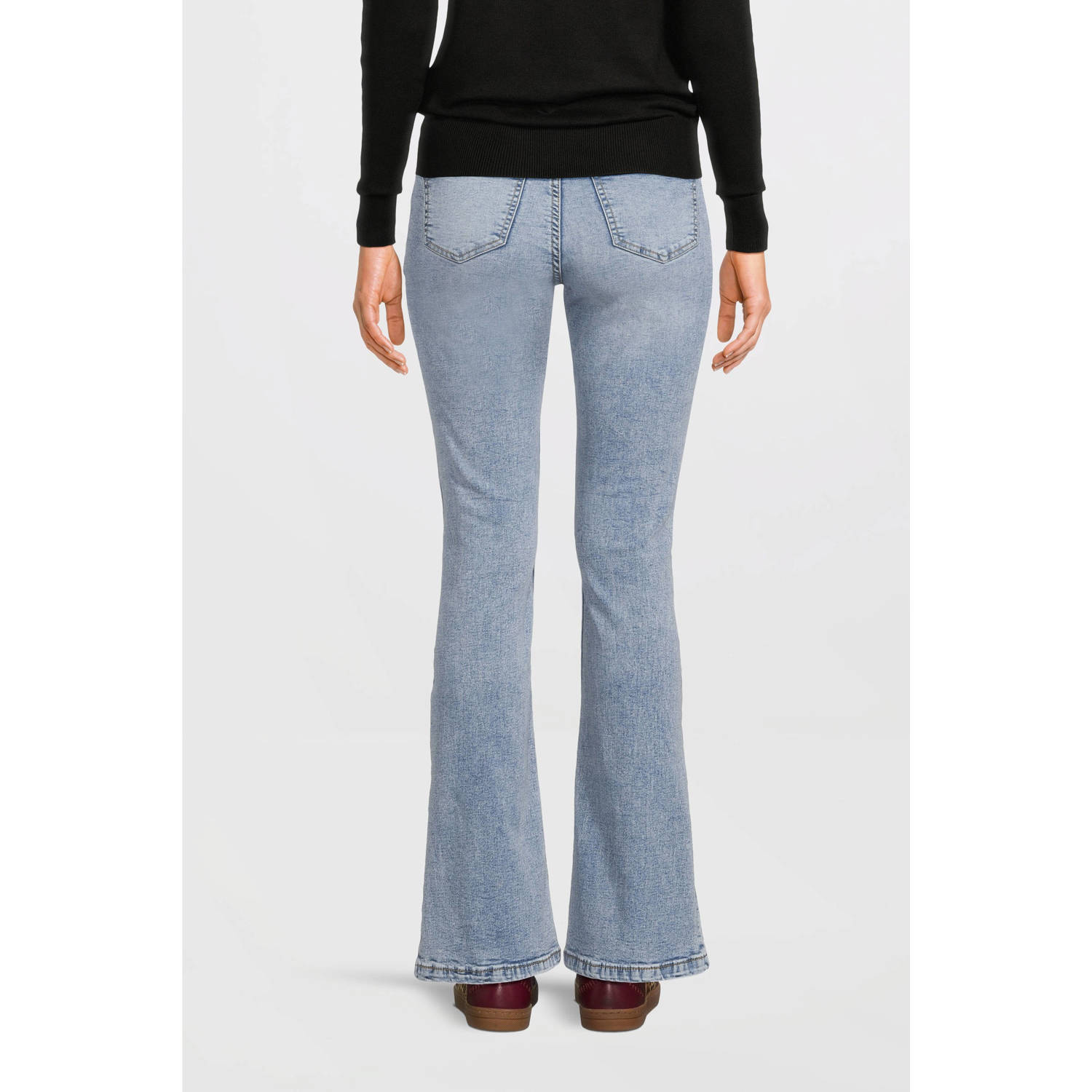anytime high waist flared jeans gewassen blauw