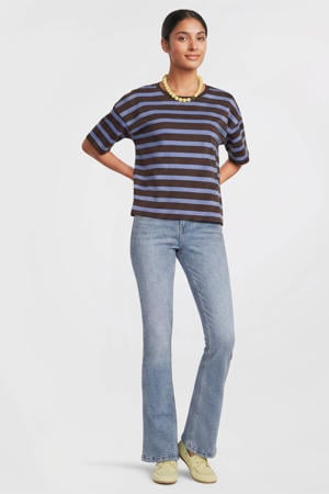 high waist flared jeans gewassen blauw